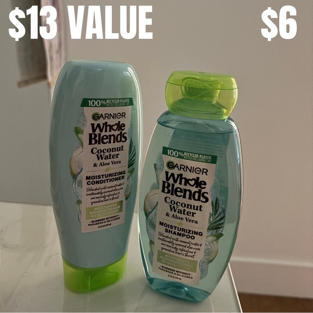 Garnier Whole Blends coconut water moisturizing conditioner and shampoo duo